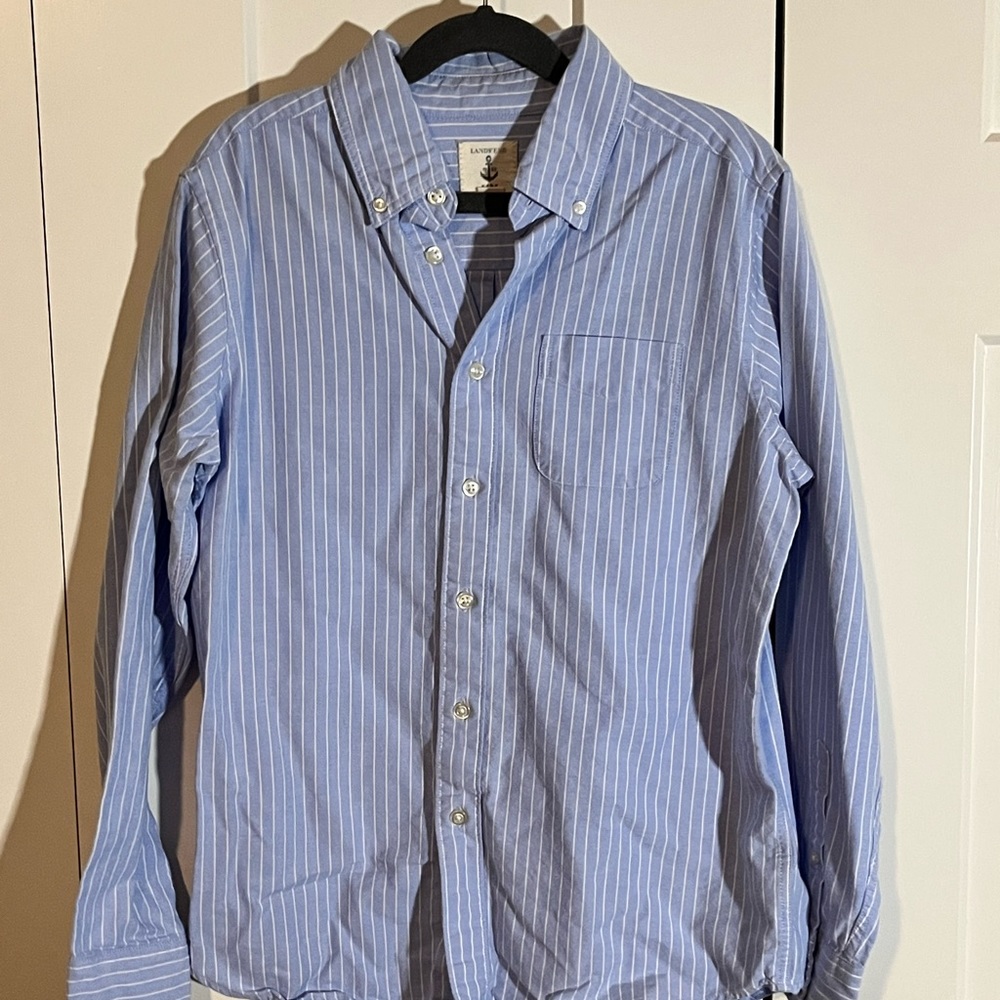 Land’s End Boys striped button down shirt Size 10-12